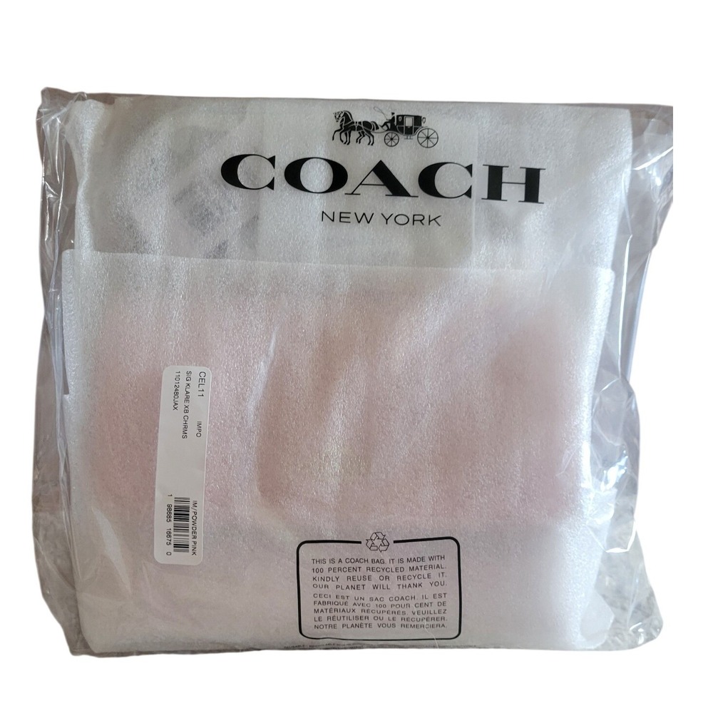 Coach Klare Crossbody Bag Signature Canvas NEWPink Gold Chain Shoulder Bag C9946